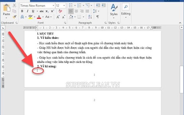 cách xóa 1 trang trong word