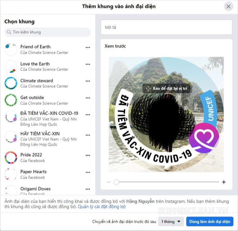 Hướng dẫn tạo khung avatar Facebook online