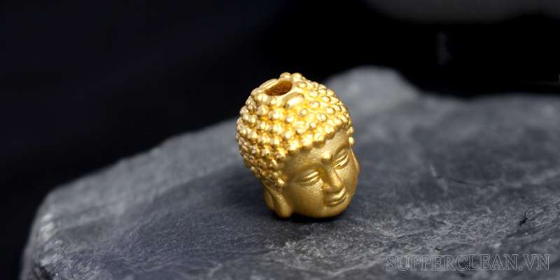 Hạt charm đầu Phật bằng vàng