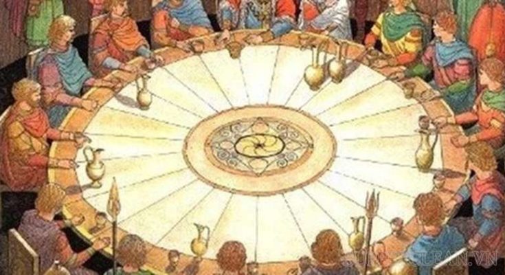 Hình minh họa về vị trí ngồi của hiệp sĩ và kẻ nói dối