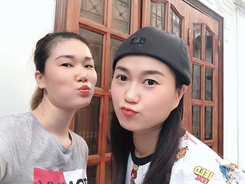 Hình ảnh chị Google Thi Giang và nữ diễn viên Lâm Vỹ Dạ 