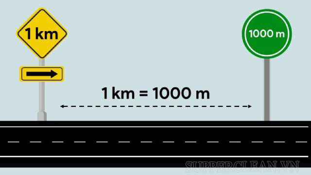 1km = 1000m