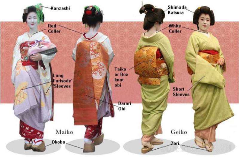 Đặc điểm nhận dạng và phân biệt Geisha với Maiko