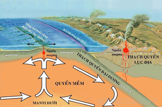 Sự hình thành thạch quyển đại dương và thạch quyển lục địa