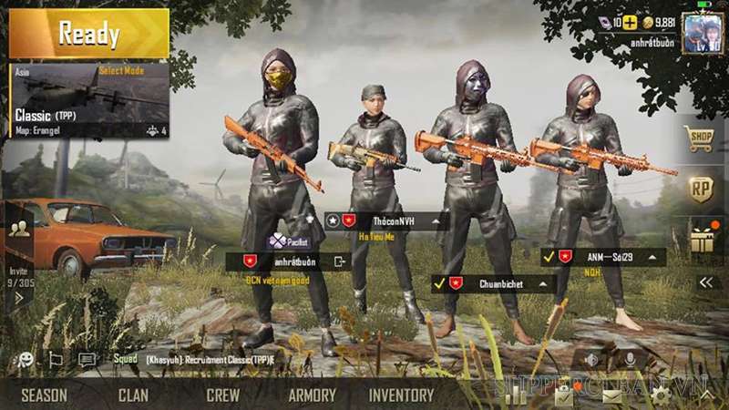 Trong game, squad chỉ chế độ chơi theo nhóm 