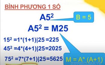 Mẹo tính bình phương số có tận cùng là 5