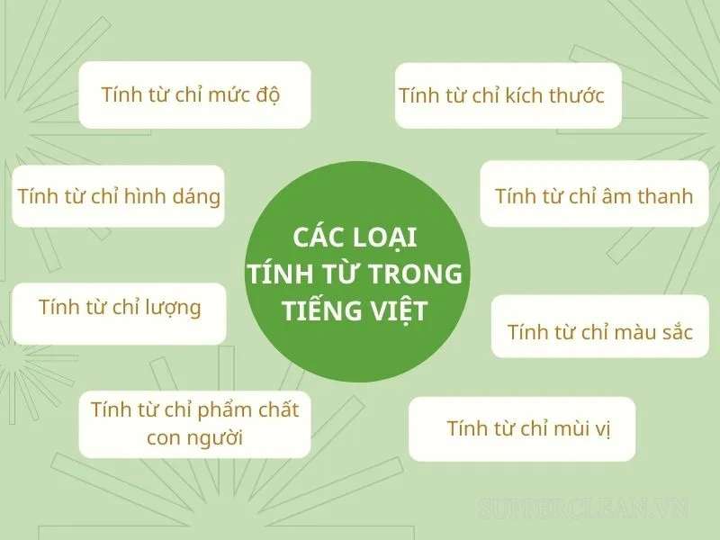 Các loại tính từ tự thân thường gặp