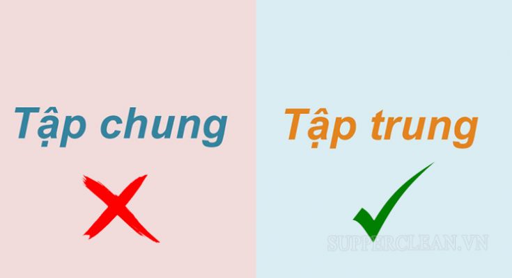 Từ viết đúng chính tả là “tập trung”