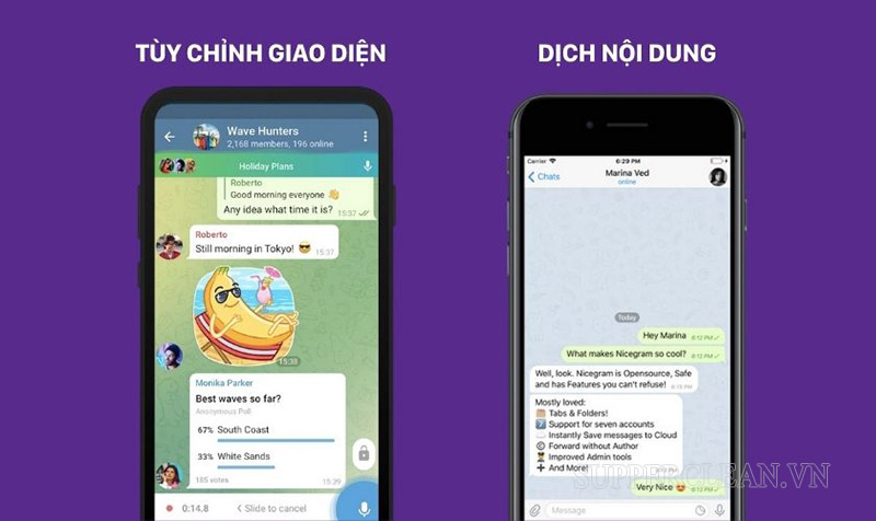 Tính năng tùy chỉnh giao diện và dịch nội dung