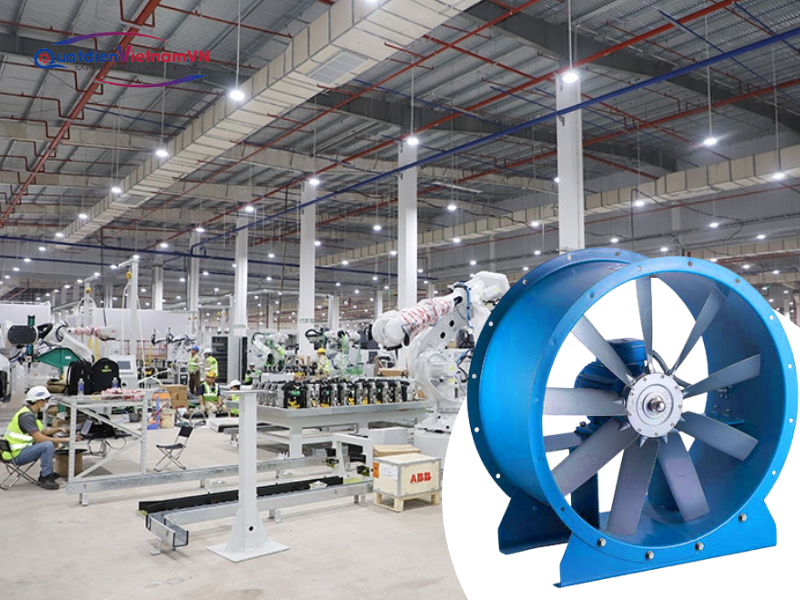 Ứng dụng quạt hướng trục trong ngành sản xuất và chế tạo