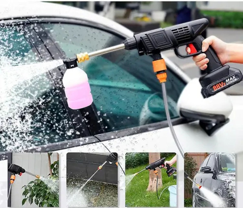 Dòng máy rửa xe cầm tay dùng pin nhỏ gọn 