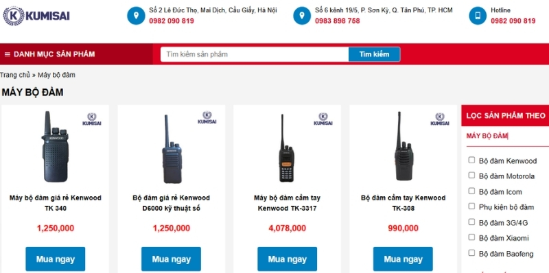 Kumisai Việt Nam - Chuyên phân phối máy bộ đàm tầm xa